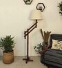 Flamingo Wooden Floor Lamp with Jute Shade & Brown Base