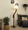 Flamingo Wooden Floor Lamp with Jute Shade & Brown Base