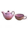 Flamingo Pink Ceramic  Tea Pot With Cup