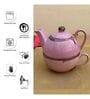 Flamingo Pink Ceramic  Tea Pot With Cup