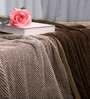 Brown Polyester 400 GSM Double Bed Room Temperature Blanket