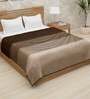 Brown Polyester 400 GSM Double Bed Room Temperature Blanket