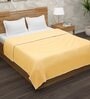 Beige Polyester 400 GSM Double Bed Room Temperature Blanket