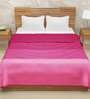 Pink Polyester 400 GSM Double Bed Room Temperature Blanket