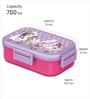 Flatmate Barbie Cherry Pink 700 ML Inner Stainless Steel & Outer Plastic  Lunch Box With Spoon