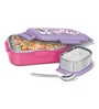 Flatmate Barbie Cherry Pink 700 ML Inner Stainless Steel & Outer Plastic  Lunch Box With Spoon