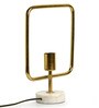 Flattened Cube Filament Shade Table Lamp With Bulb Base