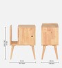 Flavia Solid Wood End Table In Natural Finish