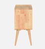 Flavia Solid Wood End Table In Natural Finish