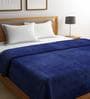 Blue Fleece 200 GSM Double Bed  Room Temperature Blanket