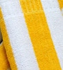 Fleecy Yellow N White Striped Bath Towels (Set of 2)