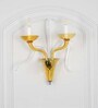Flemish 2-Light Amber Glass Wall Lamp With Dual-Tone Finish & Chrome Metal Body Modern Decorative Wall Light For Hallway, Bedroom & Hotel Interiors
