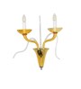 Flemish 2-Light Amber Glass Wall Lamp With Dual-Tone Finish & Chrome Metal Body Modern Decorative Wall Light For Hallway, Bedroom & Hotel Interiors
