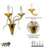 Flemish 2-Light Amber Glass Wall Lamp With Dual-Tone Finish & Chrome Metal Body Modern Decorative Wall Light For Hallway, Bedroom & Hotel Interiors