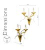 Flemish 2-Light Amber Glass Wall Lamp With Dual-Tone Finish & Chrome Metal Body Modern Decorative Wall Light For Hallway, Bedroom & Hotel Interiors