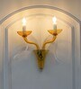 Flemish 2-Light Amber Glass Wall Lamp With Dual-Tone Finish & Chrome Metal Body Modern Decorative Wall Light For Hallway, Bedroom & Hotel Interiors