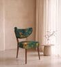 Fleorique Pattern Lounge Chair In Botanical Green Colour
