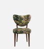 Fleorique Pattern Lounge Chair In Botanical Green Colour