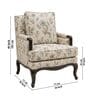 Fleura Teak Wood Arm Chair With Suede Fabric In Cream Beige Colour
