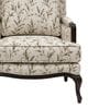 Fleura Floral Motif Teak Wood Arm Chair With Suede Fabric