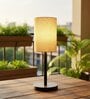 Flex Cylinder Fabric Shade Table Lamp, Minimalist Bedside Lamp with Metal Base for Bedroom, Living Room & Study