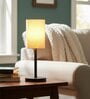 Flex Cylinder Fabric Shade Table Lamp, Minimalist Bedside Lamp with Metal Base for Bedroom, Living Room & Study