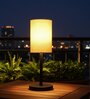 Flex Cylinder Fabric Shade Table Lamp, Minimalist Bedside Lamp with Metal Base for Bedroom, Living Room & Study