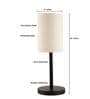 Flex Cylinder Fabric Shade Table Lamp, Minimalist Bedside Lamp with Metal Base for Bedroom, Living Room & Study