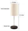 Flex Cylinder Fabric Shade with Modern Silver & Black Table Lamp for Bedroom & Living Room