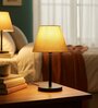 Flex Fabric Shade Table Lamp, Minimalist Bedside Lamp with Metal Base for Bedroom, Living Room & Study