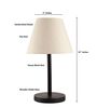 Flex Fabric Shade Table Lamp, Minimalist Bedside Lamp with Metal Base for Bedroom, Living Room & Study