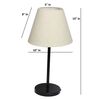 Flex Fabric Shade Table Lamp, Modern Bedside & Desk Lamp with Metal Base for Bedroom, Living Room & Home Decor
