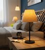Flex Fabric Shade Table Lamp, Modern Bedside & Desk Lamp with Metal Base for Bedroom, Living Room & Home Decor