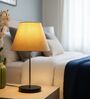 Flex Fabric Shade with Modern Silver & Black Table Lamp for Bedroom & Living Room