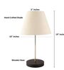 Flex Fabric Shade with Modern Silver & Black Table Lamp for Bedroom & Living Room