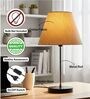 Flex Fabric Shade with Modern Silver & Black Table Lamp for Bedroom & Living Room