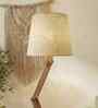 Flex Wooden Floor Lamp with Jute Shade & Brown Base