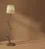 Flex Wooden Floor Lamp with Jute Shade & Brown Base