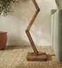Flex Wooden Floor Lamp with Jute Shade & Brown Base