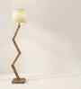 Flex Wooden Floor Lamp with Jute Shade & Brown Base