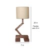 Flex Wooden Table Lamp with Jute  Shade & Brown Base