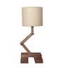 Flex Wooden Table Lamp with Jute  Shade & Brown Base