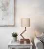 Flex Wooden Table Lamp with Jute  Shade & Brown Base
