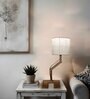 Flex Wooden Table Lamp with Jute  Shade & Brown Base