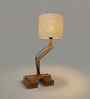 Flex Wooden Table Lamp with Jute Shade & Brown Base