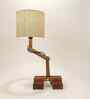 Flex Wooden Table Lamp with Jute Shade & Brown Base