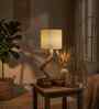 Flex Wooden Table Lamp with Jute Shade & Brown Base