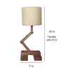 Flex Wooden Table Lamp with Jute Shade & Brown Base