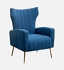 Flexed  Velvet Guest Chairs In Blue Colour