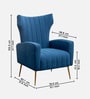 Flexed  Velvet Guest Chairs In Blue Colour